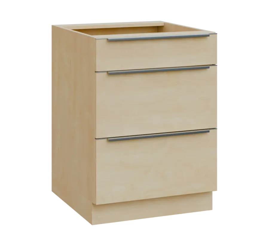 SIS - 6Z33 spodní skříňka, 3-zásuvková, 870x600x600, bříza světlá